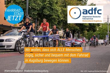 Wir wollen, dass sich ALLE Menschen zügig, sicher und bequem mit dem Fahrrad in Augsburg bewegen können.