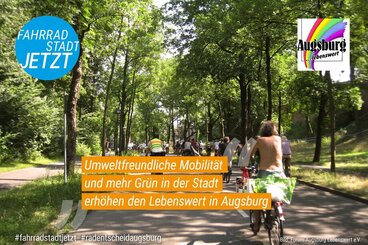 Umweltfreundliche Mobilität und mehr Grün in der Stadt erhöhen den Lebenswert in Augsburg.